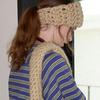 Slowslowly Шерсть 100% Ручная работа Вязаная крючком повязка для волос _ Бежевый
