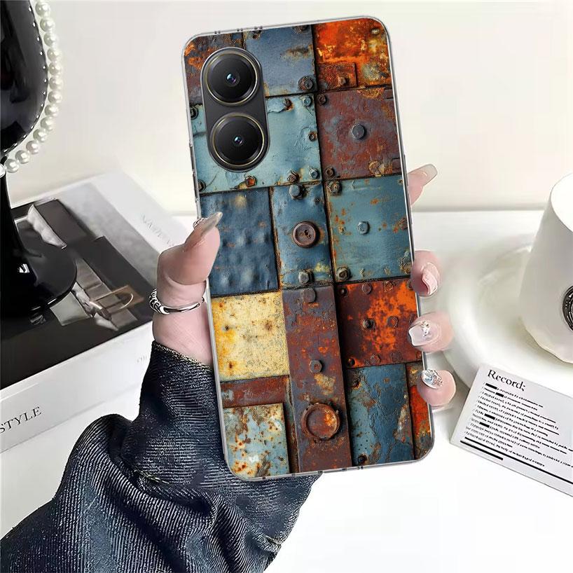 Vintage Industrial Style Rusty Pattern Soft Phone Case For Xiaomi Redmi 15C 15 13C 13 Poco X5 X6 X7 F7 Ultra M7 12C 12 10 10C 9C