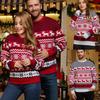 Winter Men's and Women's Christmas Sweater Casual Soft Jacquard Knitwear Allover Print Family Matching Pullover Xmas Look Jumper