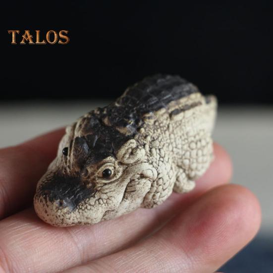 Чай с фиолетовым песком и крокодилом, домашнее животное, украшение ручной работы для домашнего офиса, чайного стола, чай кунг-фу, анимированная фигурка, статуя, орнамент, подарок для любителя чая