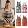 Anti Dirty Chef Work Apron Checkered Print Cooking Aprons Kitchen Aprons  Household Cleaning