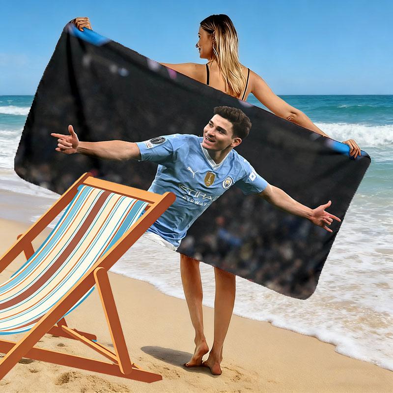 Julian Alvarez Print Beach Towel, Large Soft Quick Dry Towel for Beach Camping Swimming