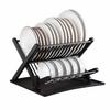 Double Layer Kitchen Dish Rack Foldable No Installation Drainage Storage Utensil Organizer