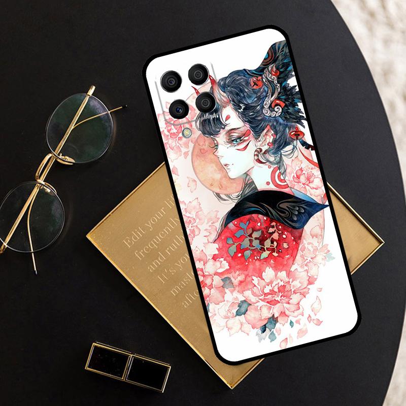Аниме-лиса в японском стиле для Samsung Galaxy M11 M21 M31 M12 M13 M14 M15 M35 M55 M34 M54 M33 M53 M32 M52 M06 M16 Чехол