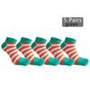 1/5 Pairs Men Ankle Toe Socks Pure Cotton Striped Bright Color Anti-Bacterial Breathable Boat Five Finger Socks Boy 4 Seasons