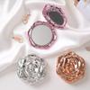 1Pcs Portable Mini Mirror Retro Rose Flower Small Pocket Makeup Mirror Double Sided Hand Mirrors Compact Cosmetic Beauty Tool