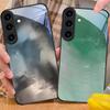 Слияние цвета и текстуры Для Для Samsung Galaxy S25+ S24+ S26 Ultra S25 Edge S24 FE S23 S22 S21 S20 Plus Черный Стеклянный Чехол для Телефона