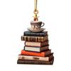 Books Stacked Bookshelf Christmas Hanging Acrylic Christmas Pendant Xmas Tree Decoration  For Home