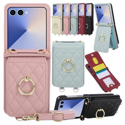 Сетчатый кросс-боди чехол для телефона Samsung Z Flip 7 6 5 4 3 Flip7 Flip6 Flip5 Flip4 Flip3 Чехол для телефона Ремешок Чехол для телефона Отделения для карт
