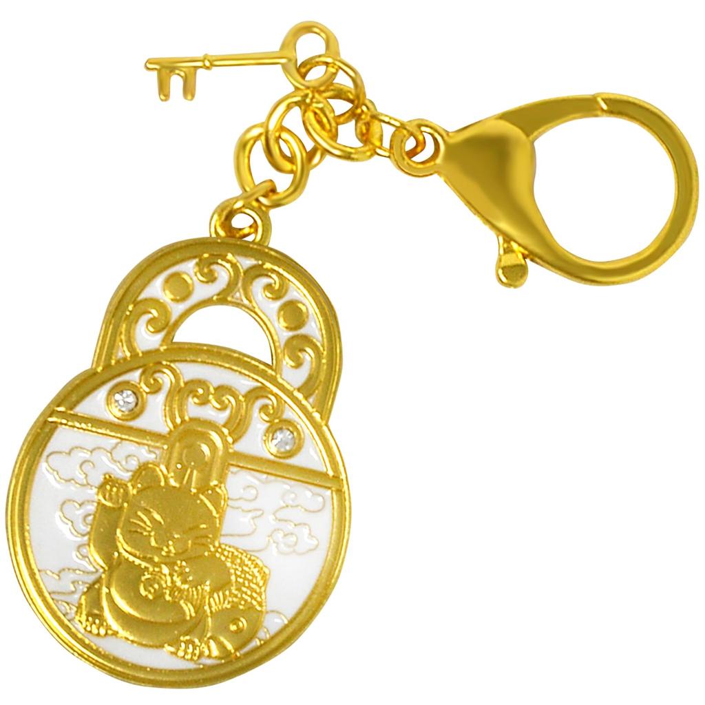 Feng Shui Money Luck Cat Keychain Lucky Cat Keychain Amulet Padlock Money Luck Cat [ISUI]