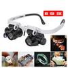 2 LED Lamp Light Head-Mounted Jewelry Magnifier Magnifying Glass Lens Loupe