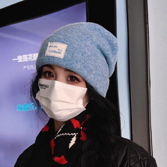 Корейская новая универсальная вязаная шапка из шерстяной смеси для женщин, осенне-зимняя, двухслойная, утолщенная, теплая, с защитой ушей, шерстяная шапка