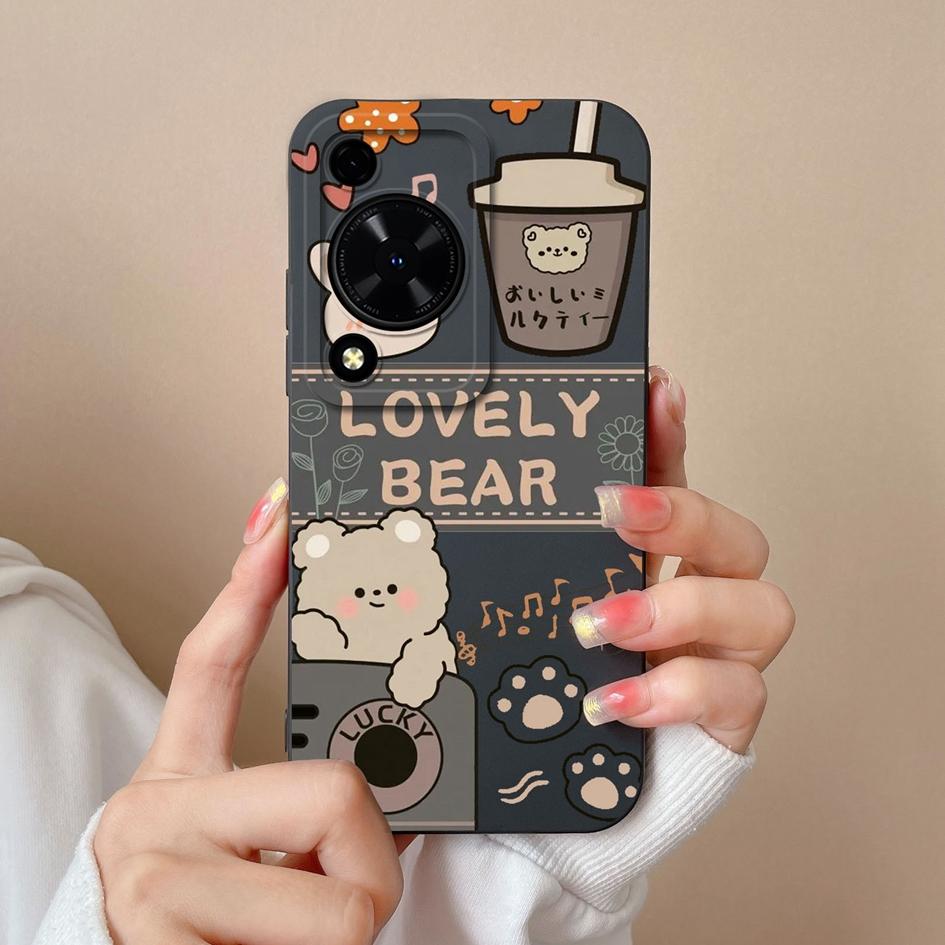 Чехол для Huawei Nova Y72 12 Pro Ultra 12i 11 SE Honor X8B, чехол для телефона «Милый медведь, панда», мягкая жидкая силиконовая защитная пленка для экрана, чехол для Huawei Capas