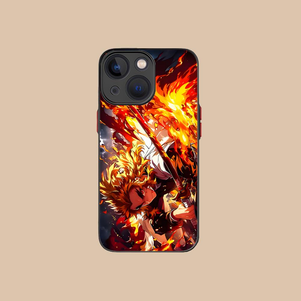 Чехол для телефона Demon Slayer Ренгоку для iPhone 16 15 14 13 12 11 X XR XS 8 7 Pro Max Plus Mini Цветная Печать Силиконовый Чехол Красивый