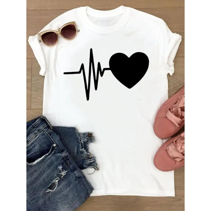 Tshirts Womens Flower Trend Cute Short Sleeve Summer Female Graphic Tee Clothes Watercolor Print TClothing Ladies So Fashion