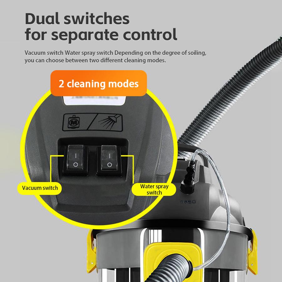Спрей и пылесос 3-в-1 Экстрактор для ковров Машина для чистки обивки Пылесос для влажной и сухой уборки с распылителем для чистки автомобиля