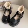 Ретро универсальные туфли Мэри Джейн на высокой платформе с круглым носком женские 2025 новая весна французский толстый каблук туфли-лодочки с открытым верхом