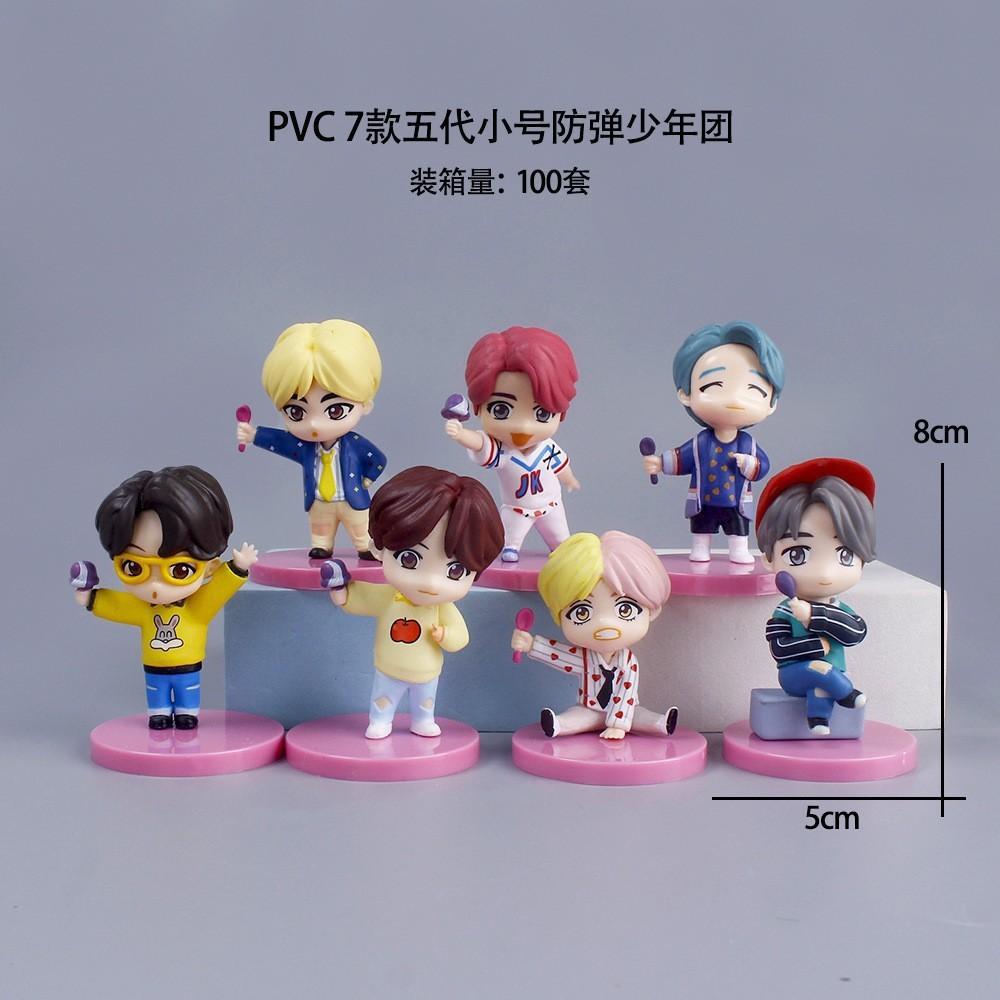 Bts 7Pcs/Set Action Figures Doll Model Toy Rm Jin Suga Jhope Jimin V Jungkook Star Idol Collectible Figure Fans Gift For Fans