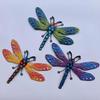 Outdoor Dragonfly Bee Decoration Colorful 3d Iron Wall Hanging Art Sculpture Garden Supplies Garden Statues Sculptures