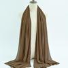 Women's Solid Color Pearl Chiffon Bubble Scarf, Long Silk Headscarf, 70x180cm, Middle Eastern Style