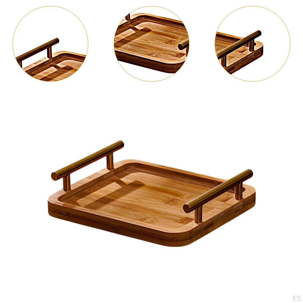 Прямоугольный деревянный поднос для подачи чая и закусок дома