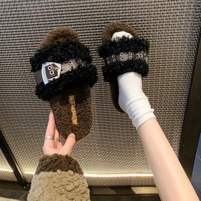 Женская обувь 2024 года, горячая распродажа, плоская подошва с женскими тапочками, повседневные повседневные тапочки, женские разноцветные теплые женские туфли с пряжкой и ремешком