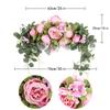 Artificial Flowers Peony Wreath Handmade Garland for Mirror Home Wedding Party Door Lintel Decoration KTY