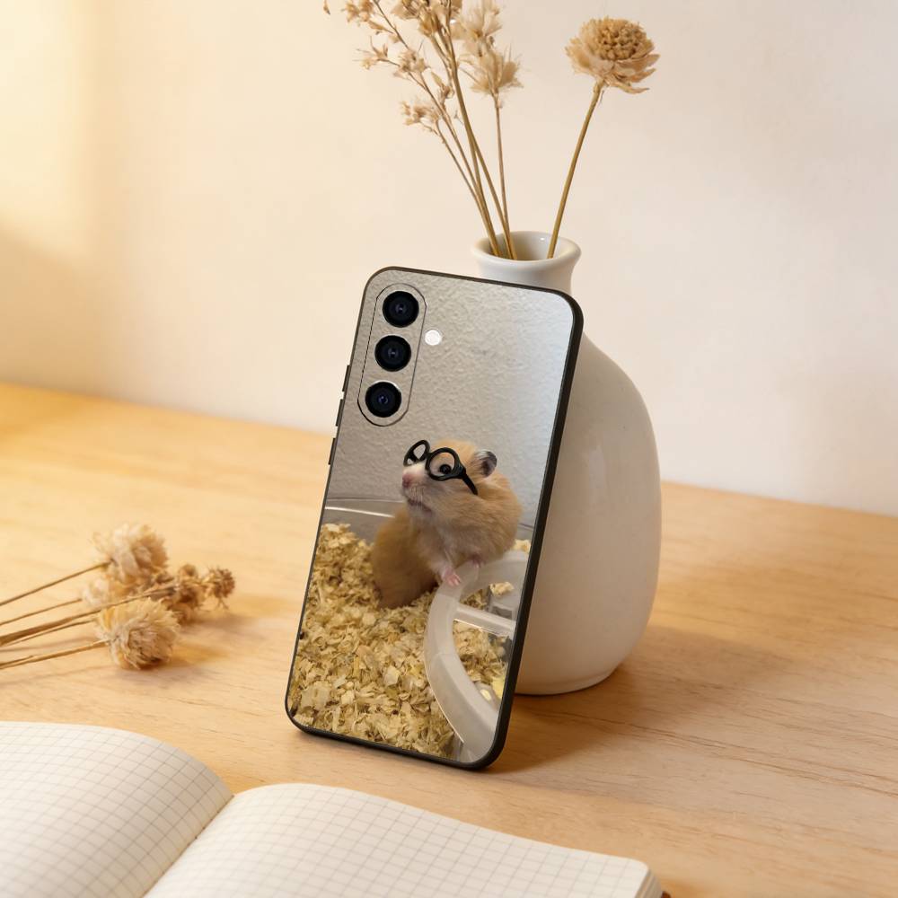 Funny cute hamster Phone Case For Samsung Galaxy A73,A72,A71,A70,A53,A52,A51,Others Soft Black Cover