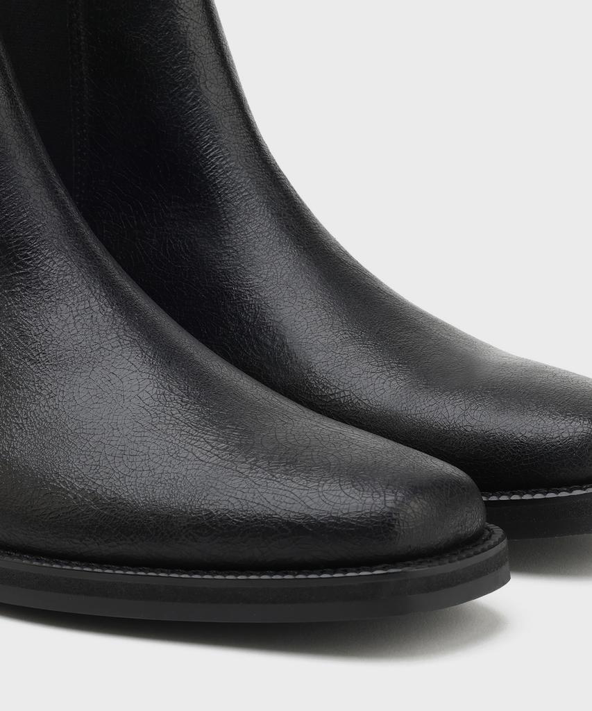 Firenze Atelier [Vibram] Minimal Semi-Square Line Chelsea Boots 7430 [Crack Black]
