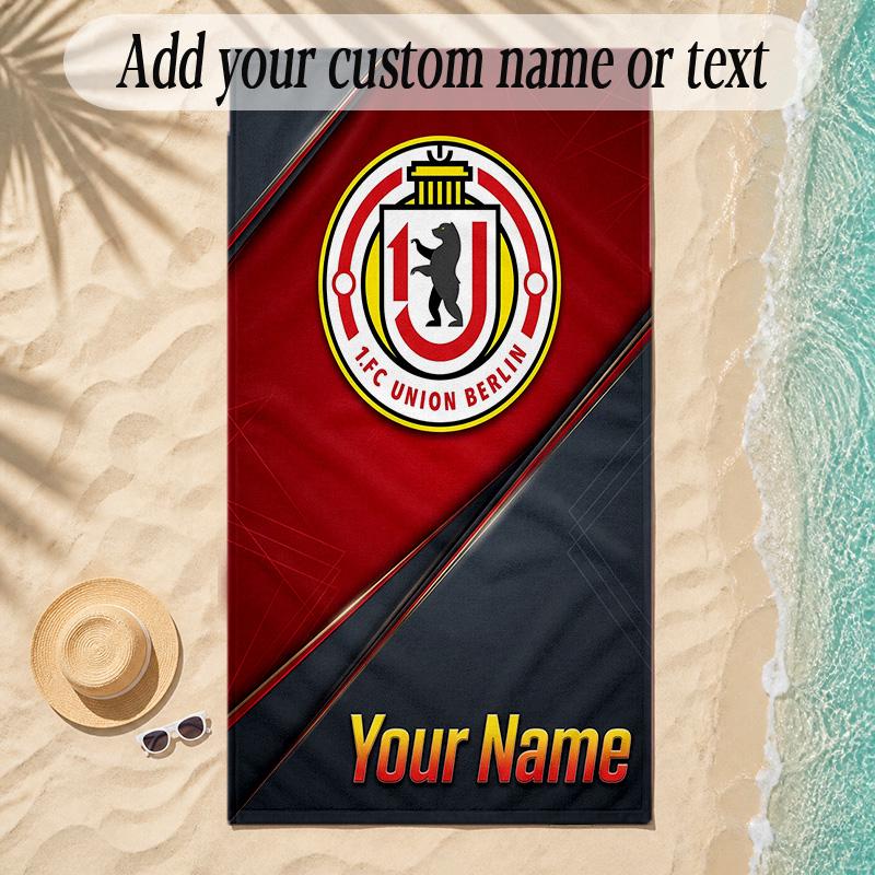 Beach TowelUnion Berlin FC Custom Name Text Personalized Soft Towel for Beach Pool Indoor Home Decor Gift