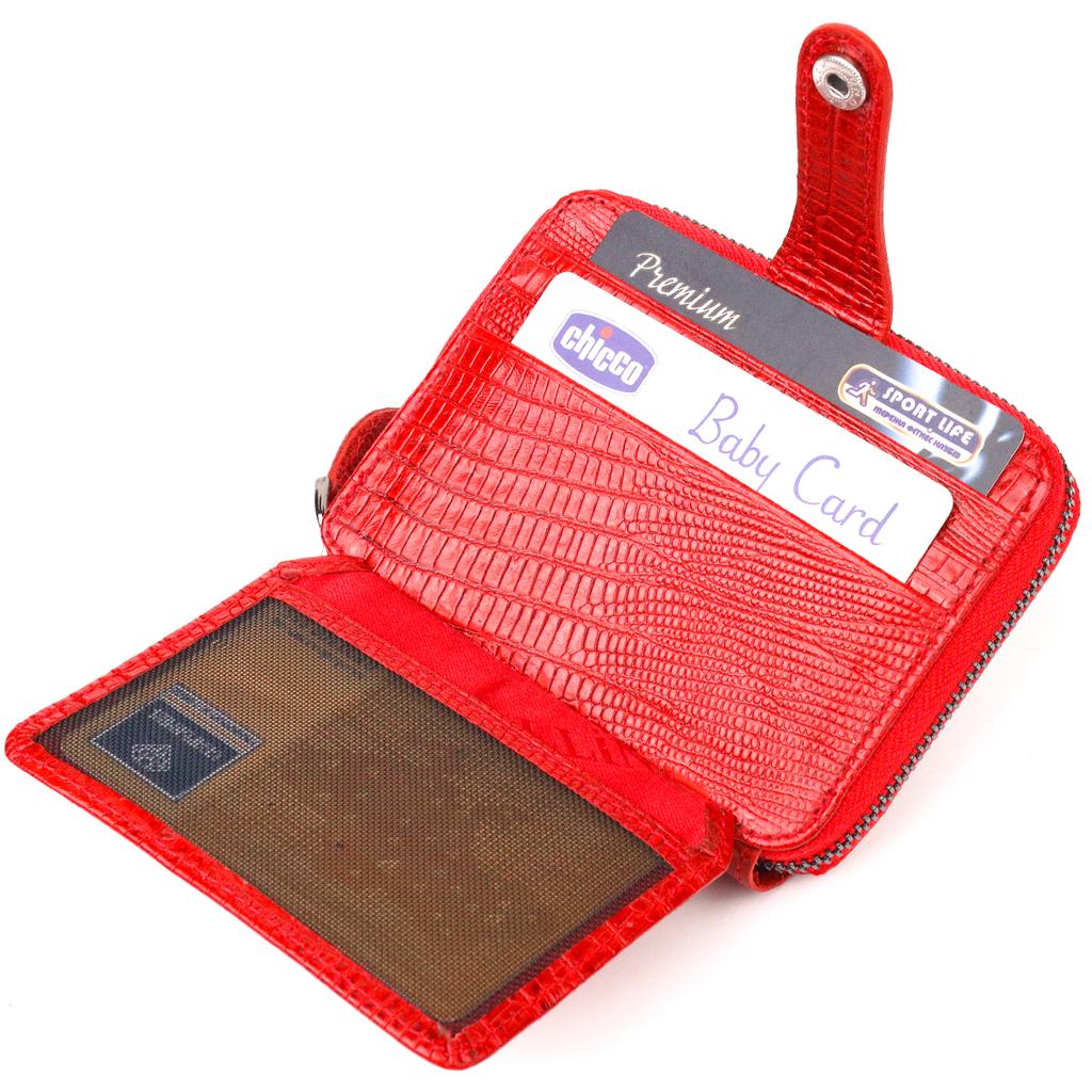 Яркое женское портмоне из натуральной фактурной кожи CANPELLINI Wallet 21495 Красное