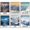KROEY Ski Poster Apres Ski Snowy Mountain Posters Vintage Ski Canvas Wall Art For Modern Family Bedroom Living Room Dorm Classroom Office Decor