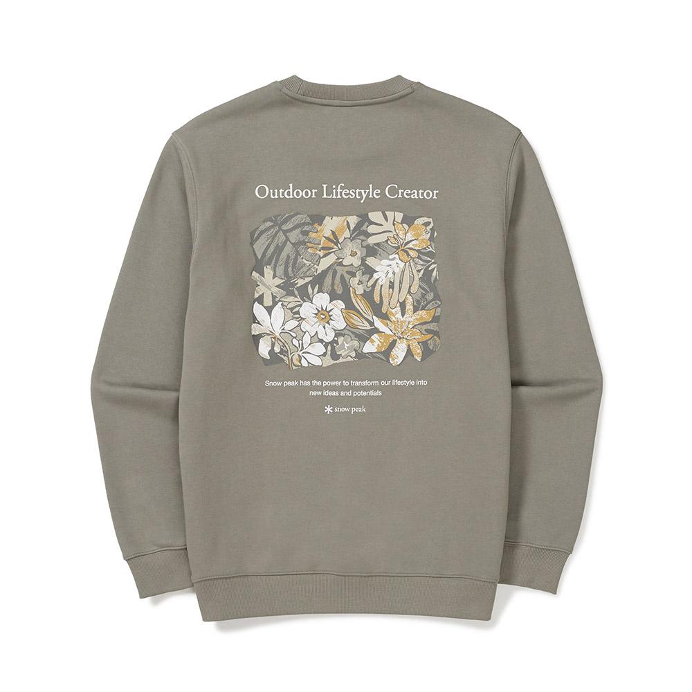 [Snowpeak] Tropical Graphic Sweatshirt Khaki Gray (S24FUFHT64)