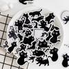 45 Pcs Black Cat Theme Stickers Decoration Kawaii Cute Cats Stickers Self-adhesive Scrapbooking Stickers For Laptop Planners