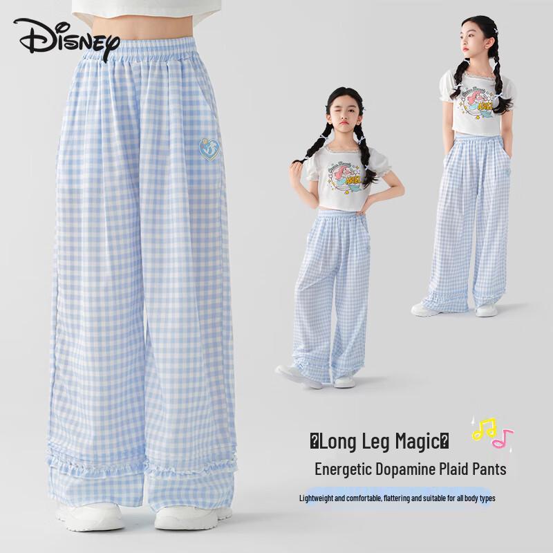 Disney Girls' 2025 Plaid Lightweight Summer Pants