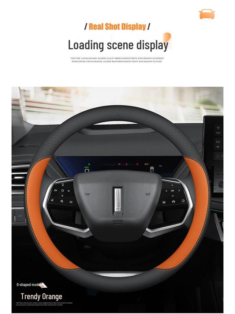 Ultra-Thin Genuine Leather Steering Wheel Cover for Wey Gaoshan Lanshan Mocha VV7 VV5 - All-Season, Universal Fit
