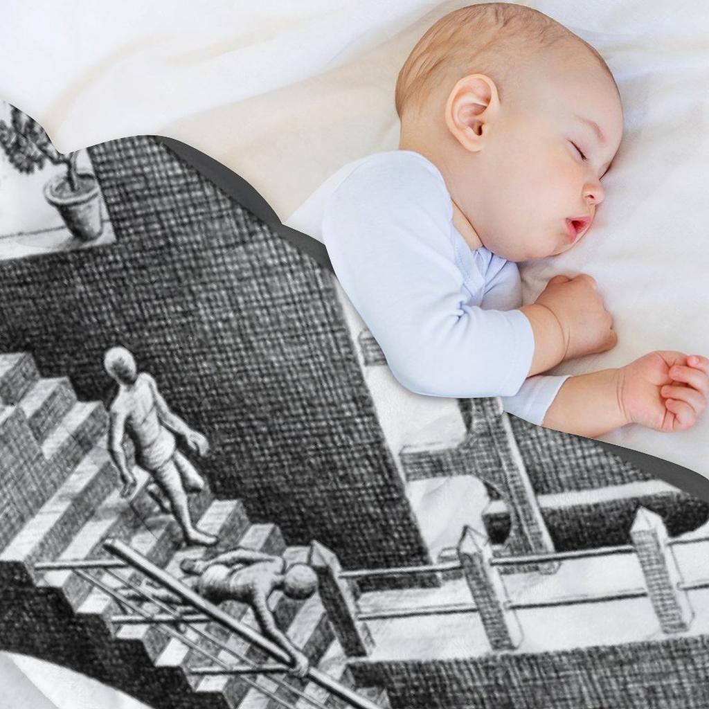 Escher Staircases Throw Blanket Flannels Single For Sofa Thin Soft Beds Blankets