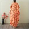 Women's Vintage Long Dress with Cotton and Linen Patterns