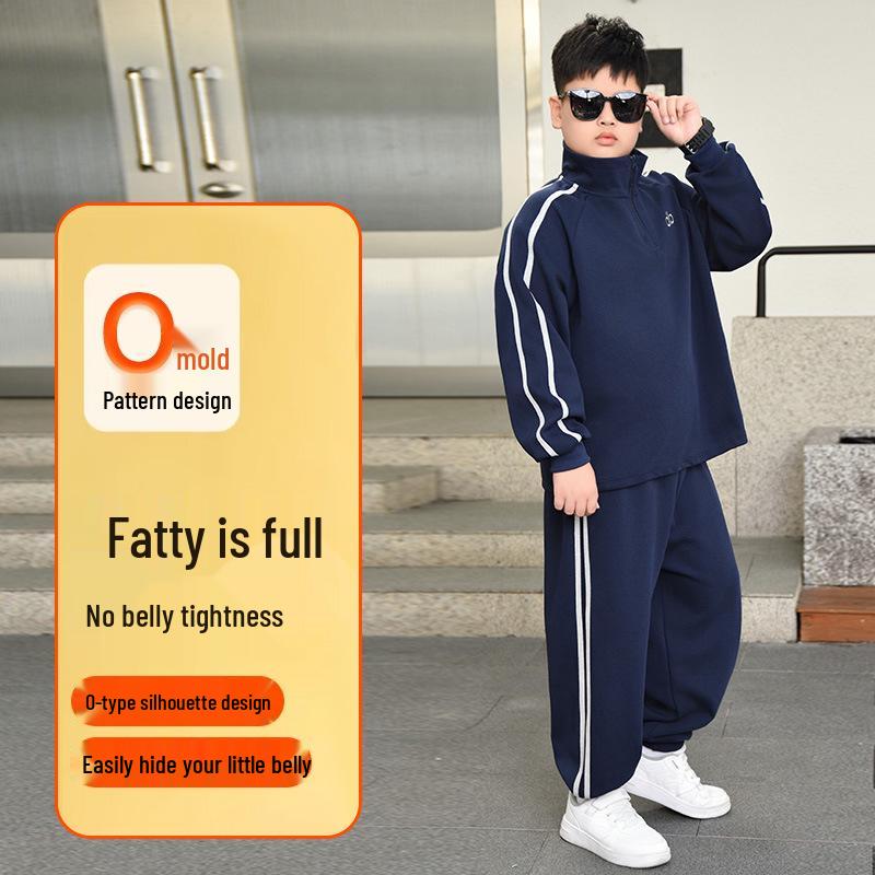 Стильный осенний комплект с худи для мальчиков большого размера (8-15 лет)