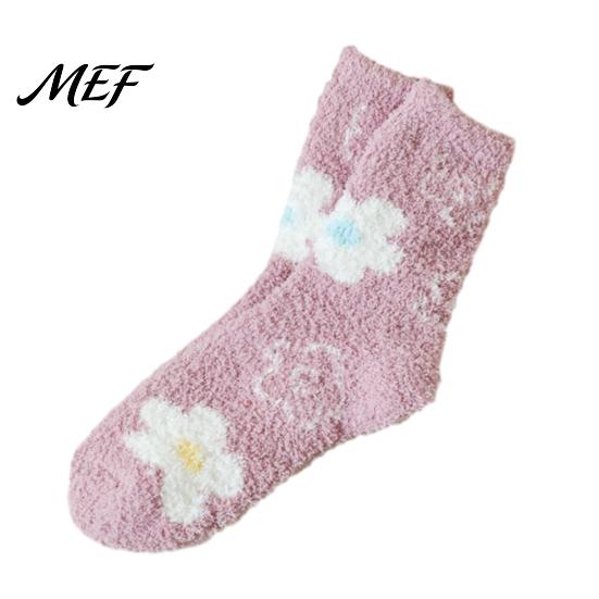 Comfortable Daily Wear Socks Coral Fleece for Women, Soft Thermal Crew with Non-Binding Winter Gift Cold Feet Top, Fuzzy Sleep Cute Prints Autumn