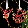 Butterfly Glitter Snowflake Elk Ornaments Dragonfly Xmas Tree Pendant Christmas Tree Decoration