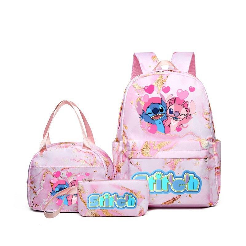 New Stitch School Backpack Set 3-Piece Waterproof Bookbag Printed Outdoor Travel