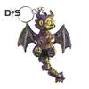 3D Printed Keychain Dragon Winged Design Keyring with Moving Tail Bags Luggage Schoolbags Car Interiors