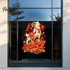 Auspicious Pattern Glass Clings 2027 Zodiac Sheep Window Decal, Vietnamese Happy New Year Static Sticker, Red And Gold Festive Art Removable