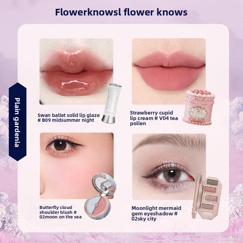 Flowerknows Подарочная Коробка Набор Макияжа Маленький Ангел Полная Коробка Блеск для Губ Румяна Ракушка Украшение Цветочный Знать Набор для Подарка на День Рождения
