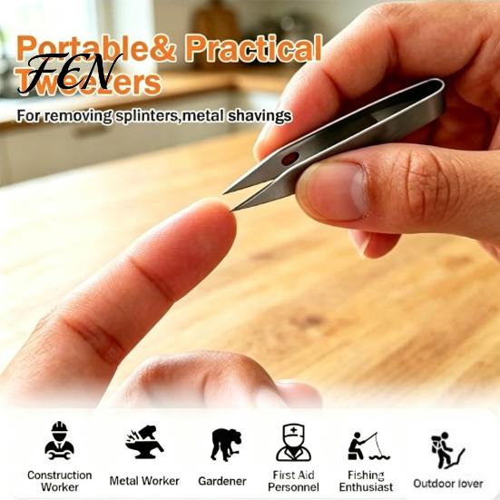 Metal Precision Tweezers 1/3Pcs Mini Keychain Tweezers, Portable EDC with Keyring Clip, Multi Purpose Heavy Duty Pocket for Camping, Fishing, Jewelry,
