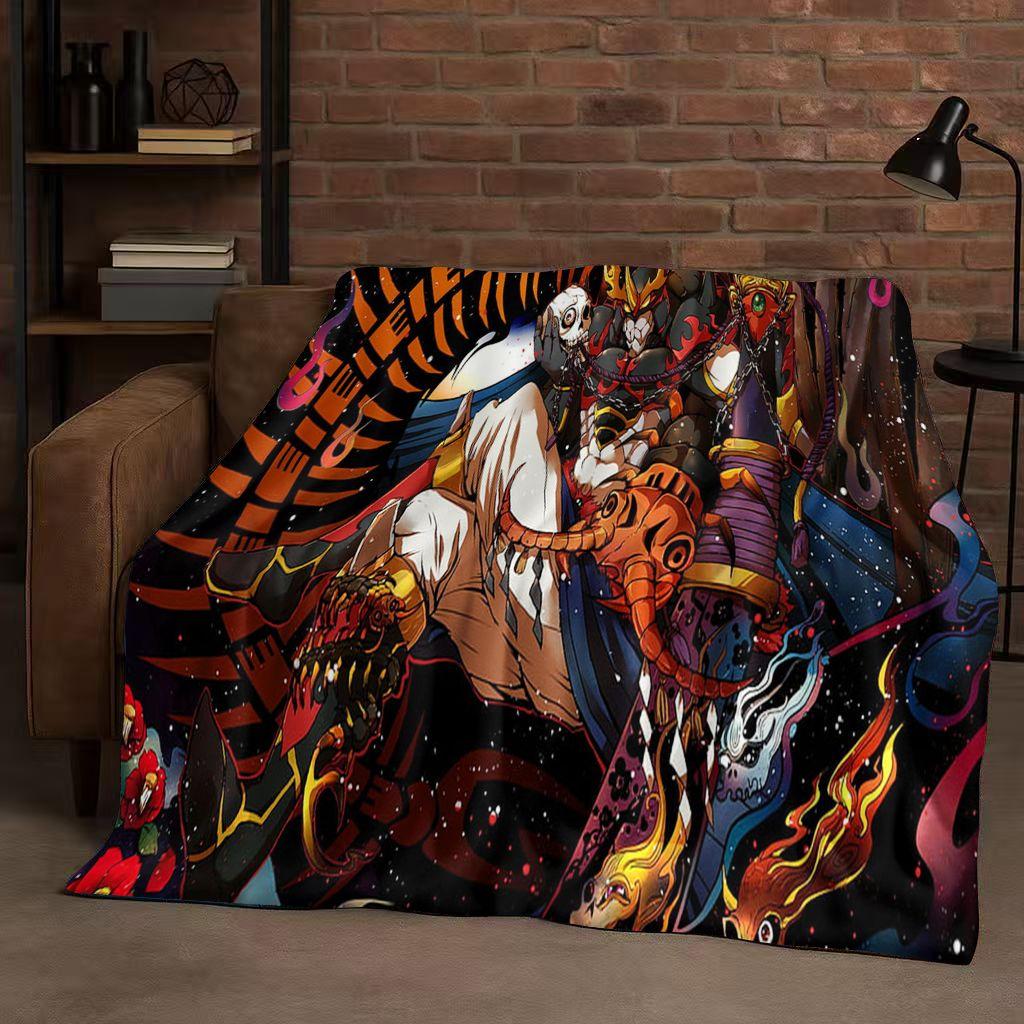 Retro Cartoon Digimon Adventure Angemon Flannel Blanket,Soft Warm Plush Throw for Home Bedroom Bed Sofa Cover Picnic Office Kids