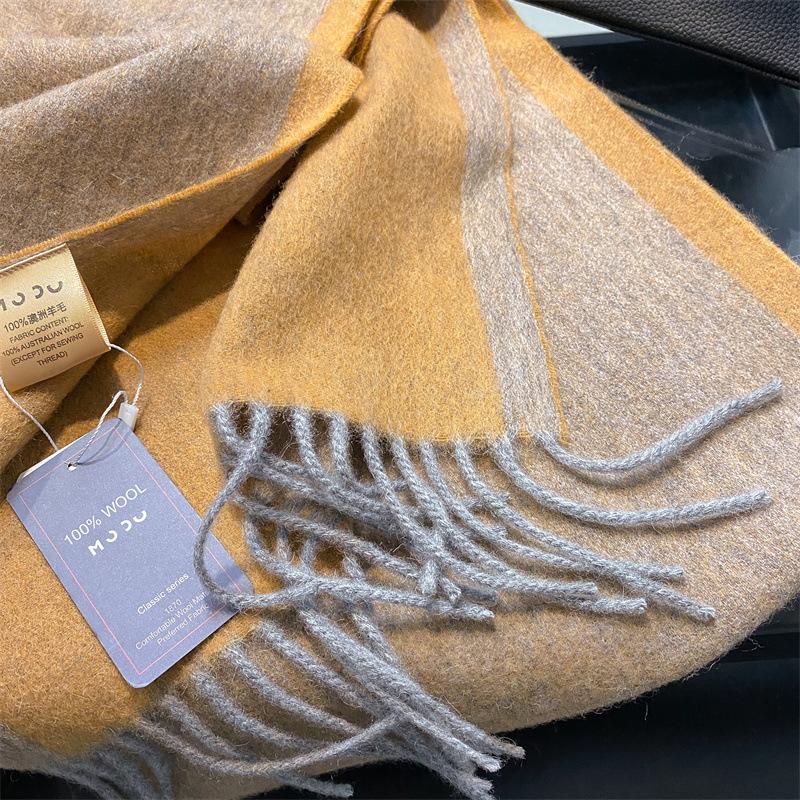 Selected 111wool scarf women's unisex winter new color matching warm scarf
