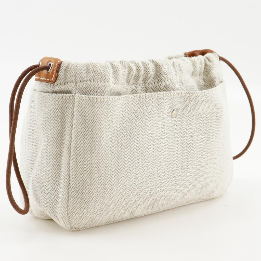 HERMES Foolby 20 Pouch Bag in bag beige Towal chevron unisex Used