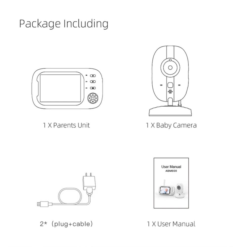 3,5-дюймовый ЖК-монитор для радионяни, электронный радионяня, 2-стороннее аудио, разговор, ночное видение, видео, няня, радио, детская камера для кормления